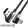 Дата кабель USB 2.0 AM to USB-C 3.0m 3A 90 corner US176 black Ugreen (70875)