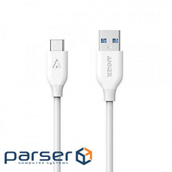 Date cable USB 3.0 AM to Type-C 0.9m Powerline V3 White Anker (A8163H21/A8163G21)