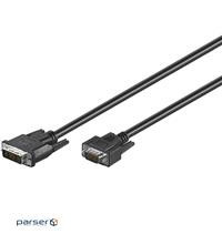 Monitor cable adapter DVI-> VGA HD15 M / M 3.0m, DVI 12 + 5, HQ, black (75.05.0991-50)