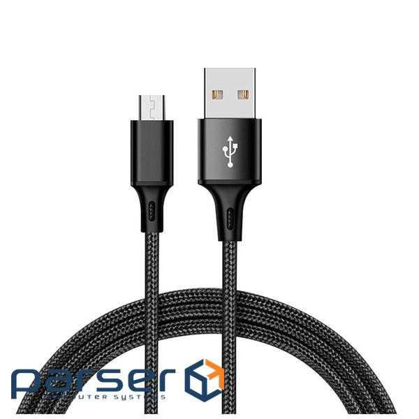 Дата кабель USB 2.0 AM to Micro 5P 2.0m 1.5A braided black XO (NB143-M2-BK)