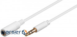 Goobay audio extension cable Jack 3.5mm 3pin M/F 5.0m,Gold D=4.0mm AWG28 AUX Cu (75.09.7123-50)