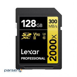 Lexar Flash Memory LSD2000128G-BNNNU 128GB Professional 2000x SDXC UHS-II card Retail