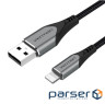 Кабель Vention USB - Lightning (M/M), 2.4 A, 1 м , Black (LABHF)