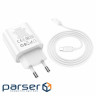 Мережевий зарядний пристрій HOCO C80A Plus Rapido PD20W+QC3.0 charger set(C to iP) W (6931474779892)
