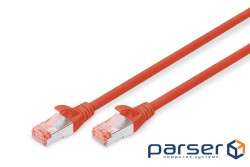 Patch cord 0.5m , CAT 6 S-FTP, AWG 27/7, LSZH, red Digitus (DK-1644-005/R)