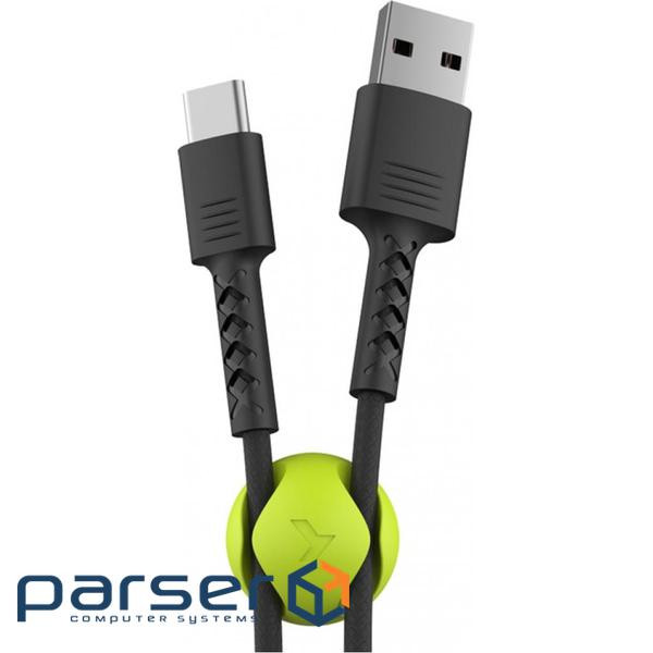 Date cable USB 2.0 AM to Type-C 1.0m Soft black Pixus (4897058530919)