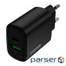 Зарядний пристрій Canyon OnCharge 200 20W 1xPD 1xQC EU Black (CNE-CHA200-31)