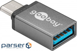 Перехідник Goobay USB Type-C-3.0A M/F (USB3.0) адаптер OTG Grey (75.05.6621-1)