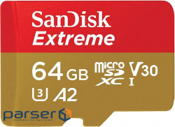 SanDisk Extreme microSDXC 64GB + SD Adapter + 1 year RescuePRO Deluxe up to 170 (SDSQXAH-064G-GN6MA)