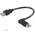 Extension device cable USB2.0 A M/F 0.15m, AWG24+28 90left 2xS D=4.5mm Cu, black (75.09.5704-