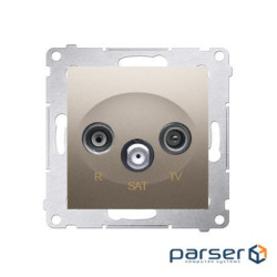 Розетка Premium TV+R+SAT проходная, золото (DASP.01/44)