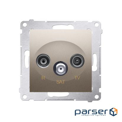 Розетка Premium TV+R+SAT проходная, золото (DASP.01/44)