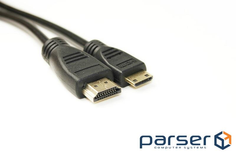 Кабель мультимедійний HDMI A to HDMI C (mini), 2.0m PowerPlant (KD00AS1273)
