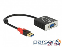 Перехідник моніторний USB3.0 A-VGA HD15 M/F,1080p Mirror/Extend 0.2m Ferrite,чорний (70.06.2738-1) (70.06.2738-1)