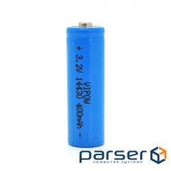 Аккумулятор 14430 LiFePO4 (size 3/4AA), 400mAh, 3.2V, TipTop, blue Vipow (IFR14430-400mAhTT / 25540)