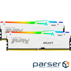 Модуль пам'яті KINGSTON FURY Beast RGB White DDR5 5200MHz 64GB Kit 2x32GB (KF552C40BWAK2-64)