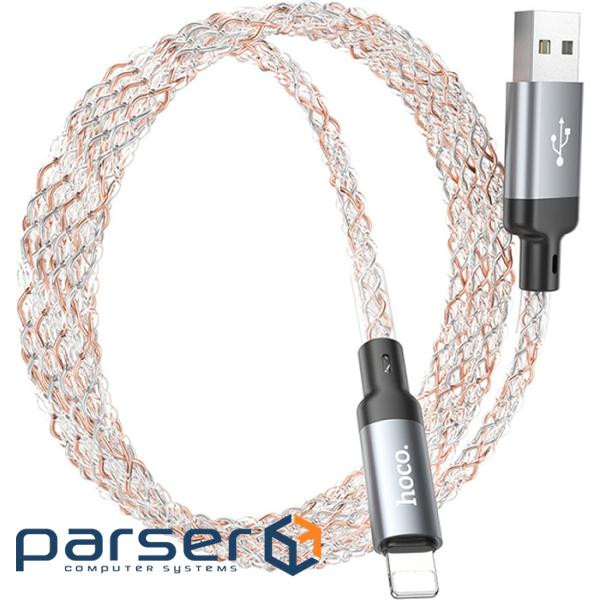 Cable HOCO U112 Shine USB-A to Lightning 1m Gray (6931474788801)