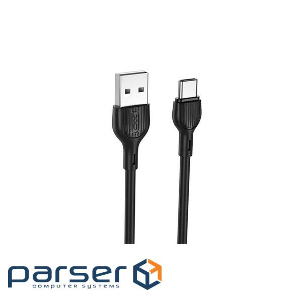 Дата кабель USB 2.0 AM to USB-C 1.0m 2.1A black XO (XO-NB200-TC-1-BK)