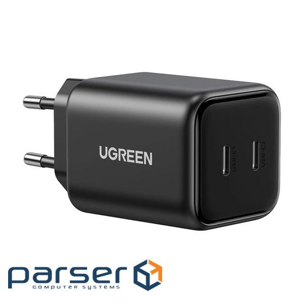 Зарядний пристрій Ugreen X526 2xUSB-C PD45W GaN black (65058)