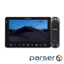 Комплект відеодомофона BCOM BD-780M Black Kit: відеодомофон 7'' з детектором руху та відеопанель 