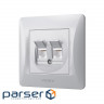 Computer socket Videx BINERA CAT6 + CAT6 double silver (VF-BNSK2PC6-SS)