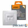 Computer socket Videx BINERA CAT6 + CAT6 double silver (VF-BNSK2PC6-SS)