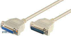 Кабель пристроїв-подовжувач Goobay COM(DB25) M/F 1.8m, D=6.5mm Serial 1:1 розбірний (75.05.0541-40)