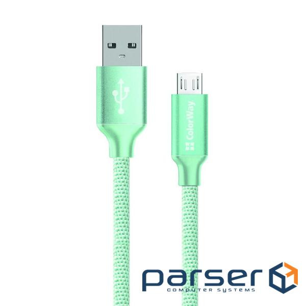 Дата кабель USB 2.0 AM to Micro 5P 1.0m mint ColorWay (CW-CBUM002-MT)