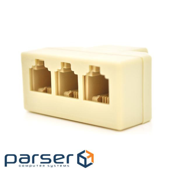 Splitter RJ11 6P4C female / 3 X female RJ11 for cable splitter, gray , Q100 (RJ11 6P4C gray)