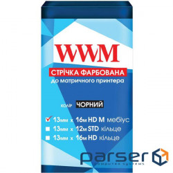 Стрічка до принтерів 13мм х 16м HD л. Black WWM (R13.16HM)