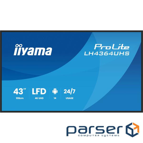 Монітор 3840х2160, 500 кд/м2, 24 /7, ОС Андроід 14, 2xHDMI/1xUSB- (LH4364UHS-B1AG)