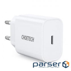Choetech mains charger (1USBх 3A) Type-C PD20W Charger White (Q5004-V5)