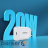 Choetech mains charger (1USBх 3A) Type-C PD20W Charger White (Q5004-V5)