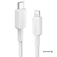 Cable ANKER 322 USB-C to Lightning - 1.8m Nylon (White ) (A81B6H21)
