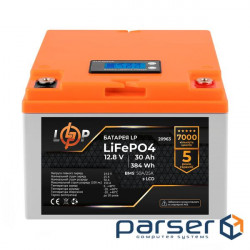 Акумулятор LP LiFePO4 LCD 12V (12,8V) - 30 Ah (384Wh) (BMS 50A/25А) пластик (20963)
