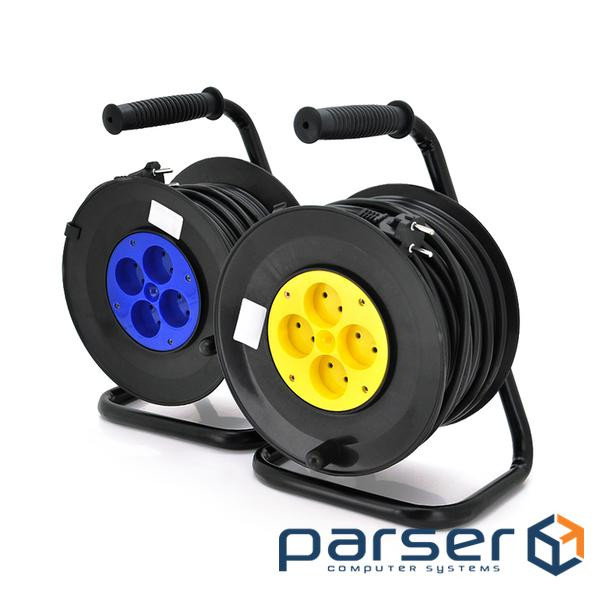 Подовжувач на котушці 50м (ПВС 2*2,5), 4 гнізда без контакту, контактна група - латунь, (000020072)