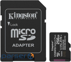 Карта пам"яті Kingston 256GB microSDXC class 10 UHS-I V10 A1 Canvas Select Plus (SDCS3/256GB)