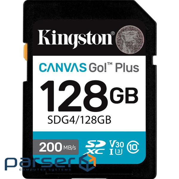 Карта пам"яті Kingston 128GB SDXC сlass 10 UHS-I U3 V30 Canvas Go Plus G4 (SDG4/128GB)