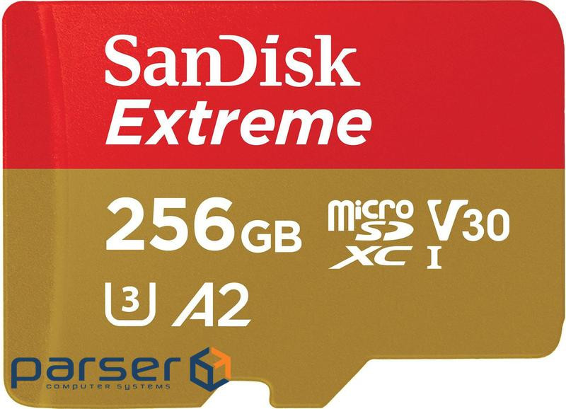 Карта пам'яті SanDisk 256GB microSD class 10 UHS-I U3 Extreme (SDSQXAV-256G-GN6MA)