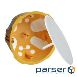 Коробка розподільча в пустотілі стіни, з кришкою, з еластичними вводами, ПВХ, жовта, & (KO 97/LD_NA) , & (KO 97/LD_NA)