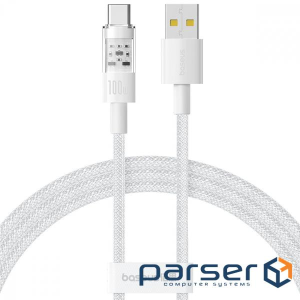 Кабель Baseus Gem Fast-Charging Data Cable Type-C 100W 2m white (P10373002211-01)