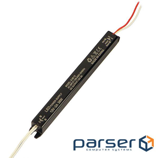 Імпульсний блок живлення герметичний PSW12-36 12В 3А (36Вт) IP20 (192*18*18) (S-36-12) ) IP20 (192*18*18) (S-36-12)