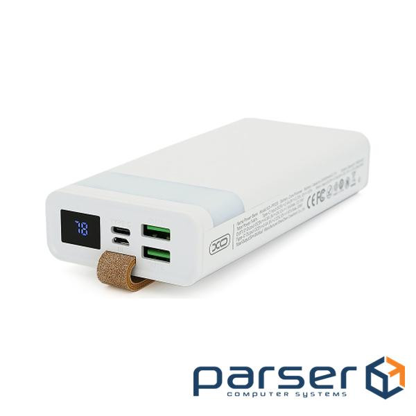 PowerBank XO-PR129 20000mAh,flashlight,Input: (Micro,Type-C), Output:(2х USB,Type-C), QC2 (XO-PR129W)