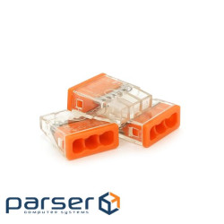 Самозатискна 3-провідна клема WAGO К773-203, 3-pin (К773-203 прозоро-помаранчева)