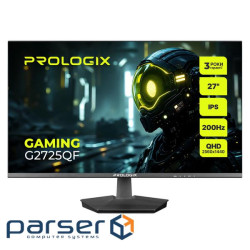 Монитор Prologix Gaming 27" G2725QF IPS Black 200Hz, 2560х1440, 1 мс, 300 кд/м2, DisplayPort,