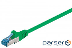 Патч-корд екранованому RJ45 SFTP6a 5.0m,patch AWG27 D=6.0mm LSOH Gold Cu,зелений (75.09.3816-10)