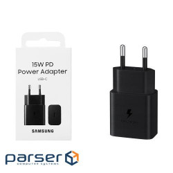 Мережева зарядка SAMSUNG 15W Power Adapter (w/o Cable) EP-T1510NBEGEU / Чорна 