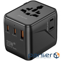 Универсальный адаптер Proove Trip 25W black (TATL25310001)