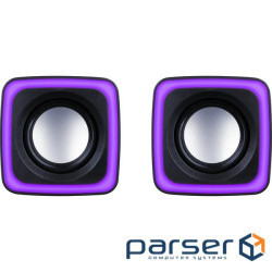 Акустична система 2.0 Defender Solar 7, 6Вт, RGB підсвітка, USB, чорна (65117)