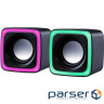 Акустична система 2.0 Defender Solar 7, 6Вт, RGB підсвітка, USB, чорна (65117)